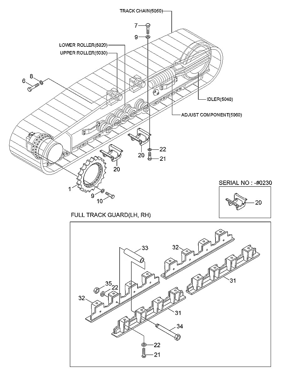 S017-20100D Escavadeira de esteiras Hyundai R300LC-9A