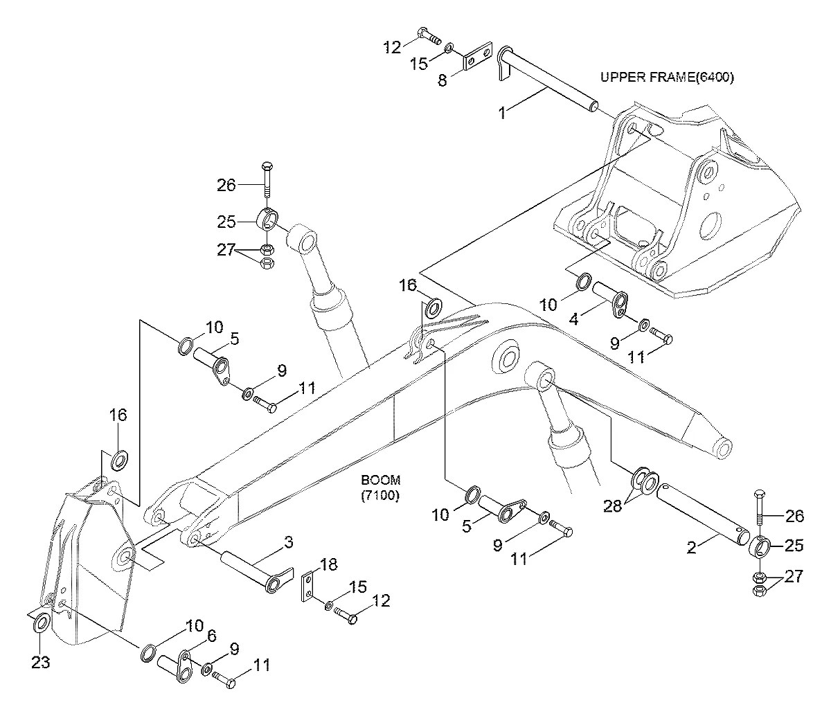 61N8-12011BG Escavadeira de esteiras Hyundai R300LC-7