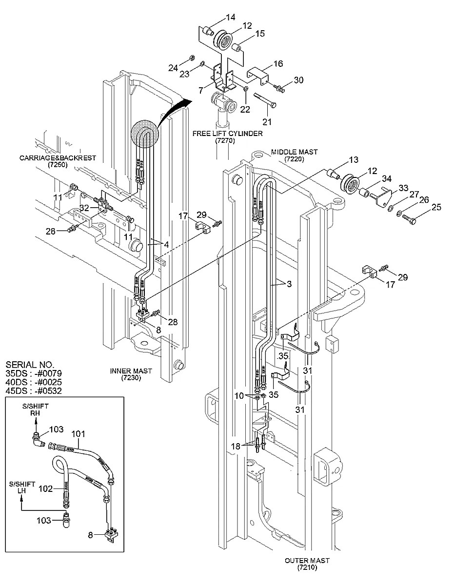 S017-101352 Empilhadeira Hyundai 35-40-45DS-7