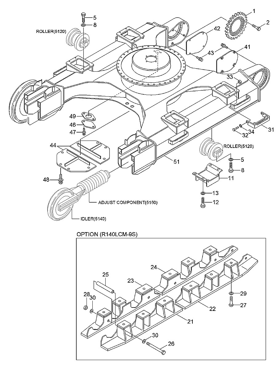 51Q4-16010 Escavadeira de esteiras Hyundai RB140LC-9S