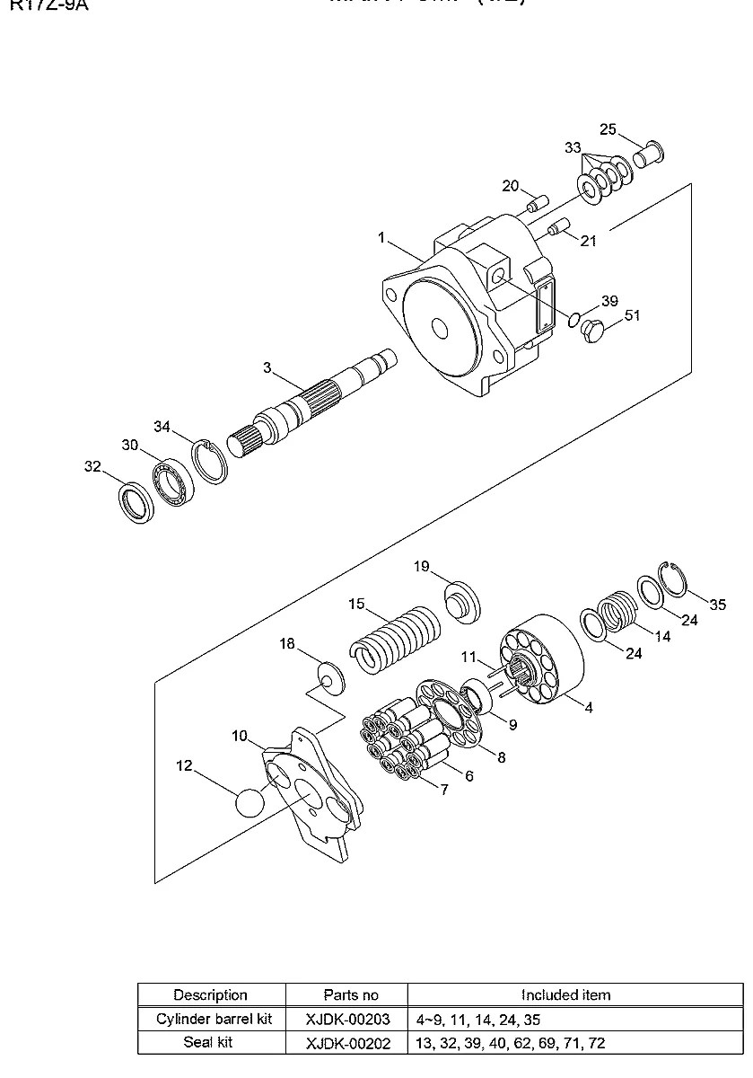 31MJ-11010 Escavadeira de esteiras Hyundai R17Z-9A