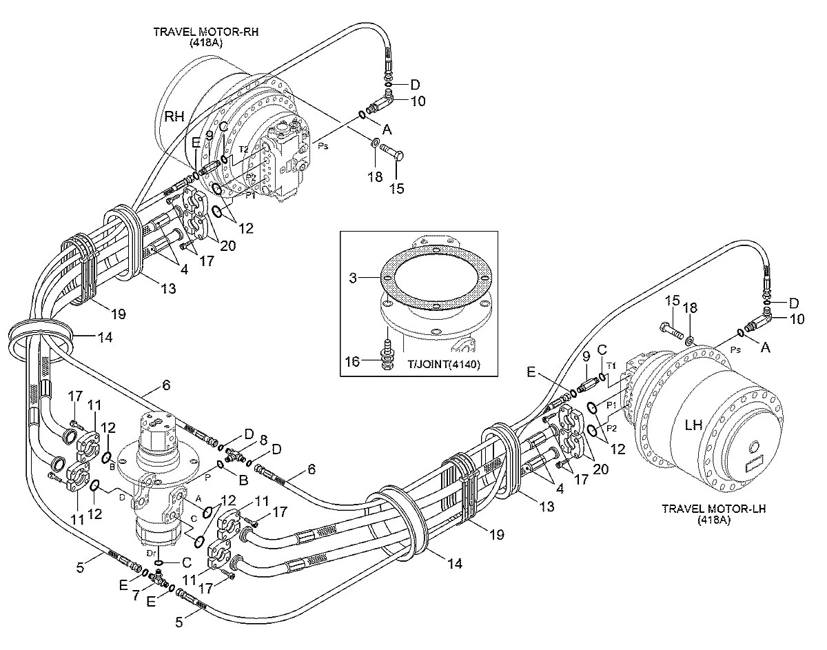 P980-167345 Escavadeira de esteiras Hyundai R260LC-9A
