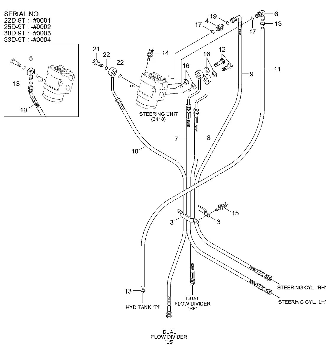 33HM-10010 Empilhadeira Hyundai 22-25-30-33D-9T