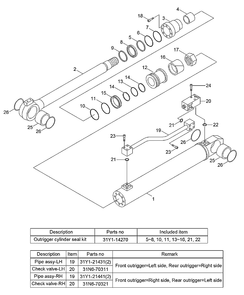 31N6-70042 Escavadeira de rodas Hyundai R200W-7