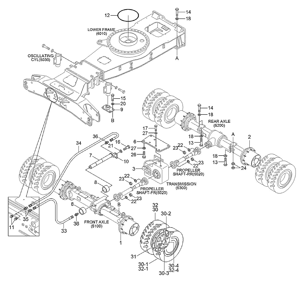 81N6-40151BG Escavadeira de rodas Hyundai R200W-7