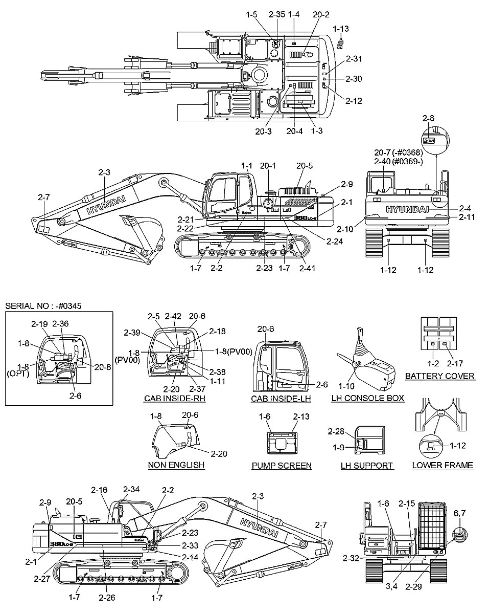 91QA-00112 Escavadeira de esteiras Hyundai R380LC-9