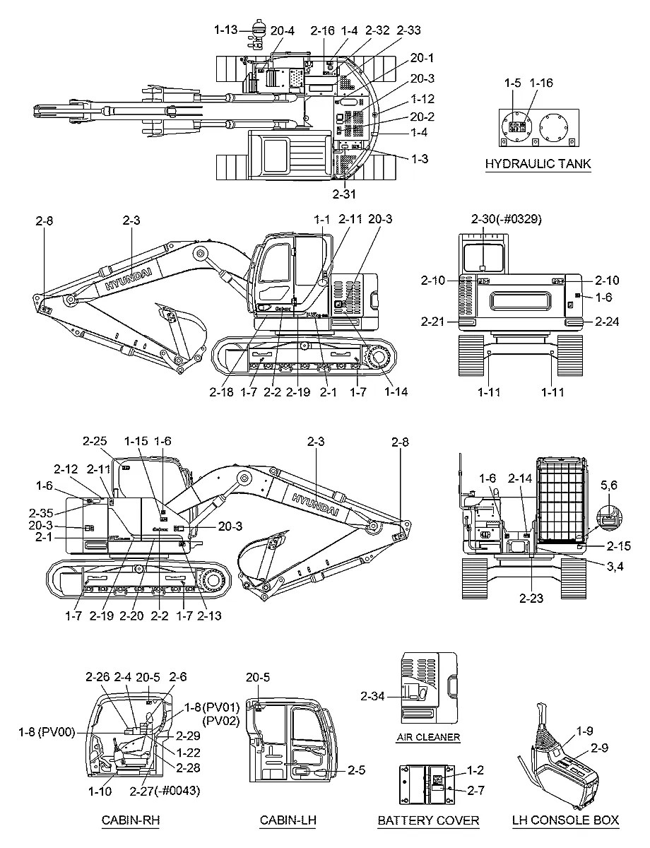 97Q4-03400 Escavadeira de esteiras Hyundai R145CR-9A