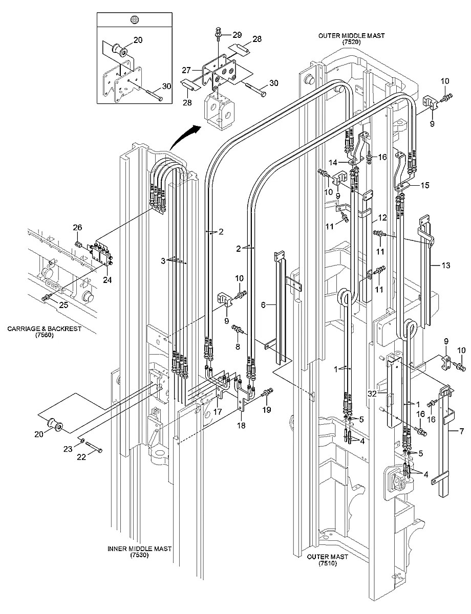 38FY-90300 Empilhadeira Hyundai 25-30-33LF-7