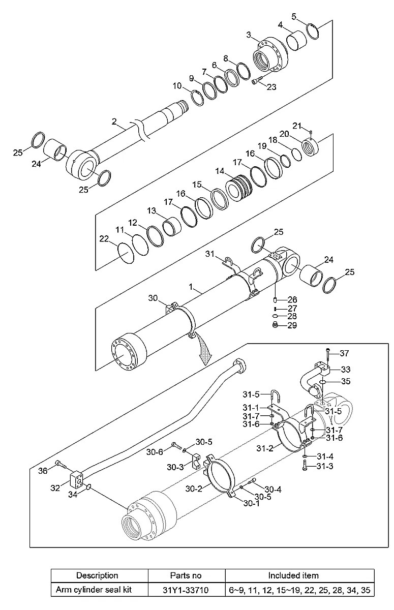 31Y1-33600 Escavadeira de esteiras Hyundai R390LC-9