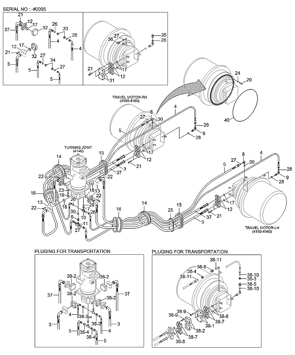 P930-062074 Escavadeira de esteiras Hyundai R800-7A