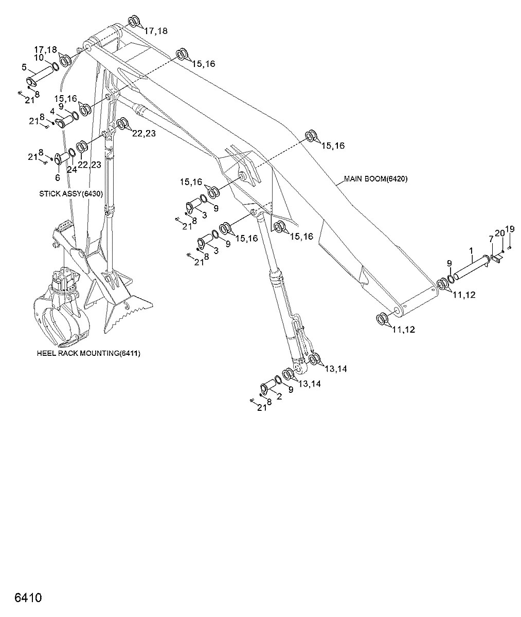 61N8-00200 Equipamento florestal Hyundai 42HDLL