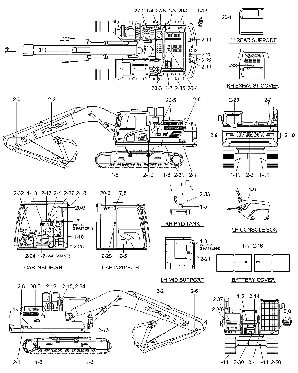 91Q4-14040 Escavadeira de esteiras Hyundai HX300 L