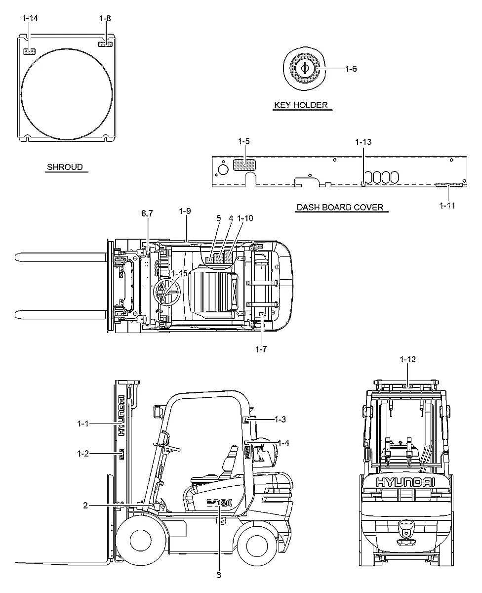 2D1101040 Empilhadeira Hyundai HLF15-18-II