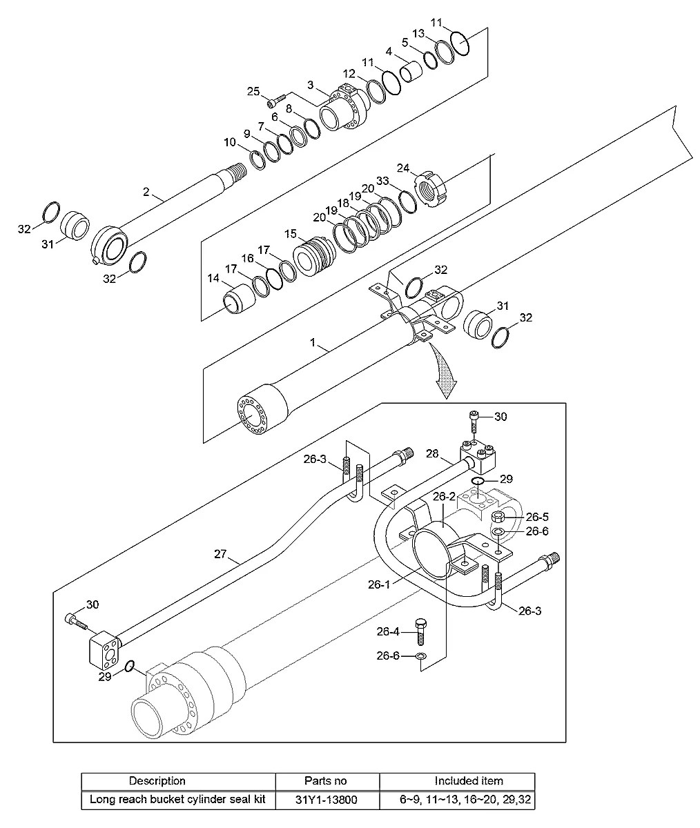 31Y1-25021BG Escavadeira de esteiras Hyundai RD210-7