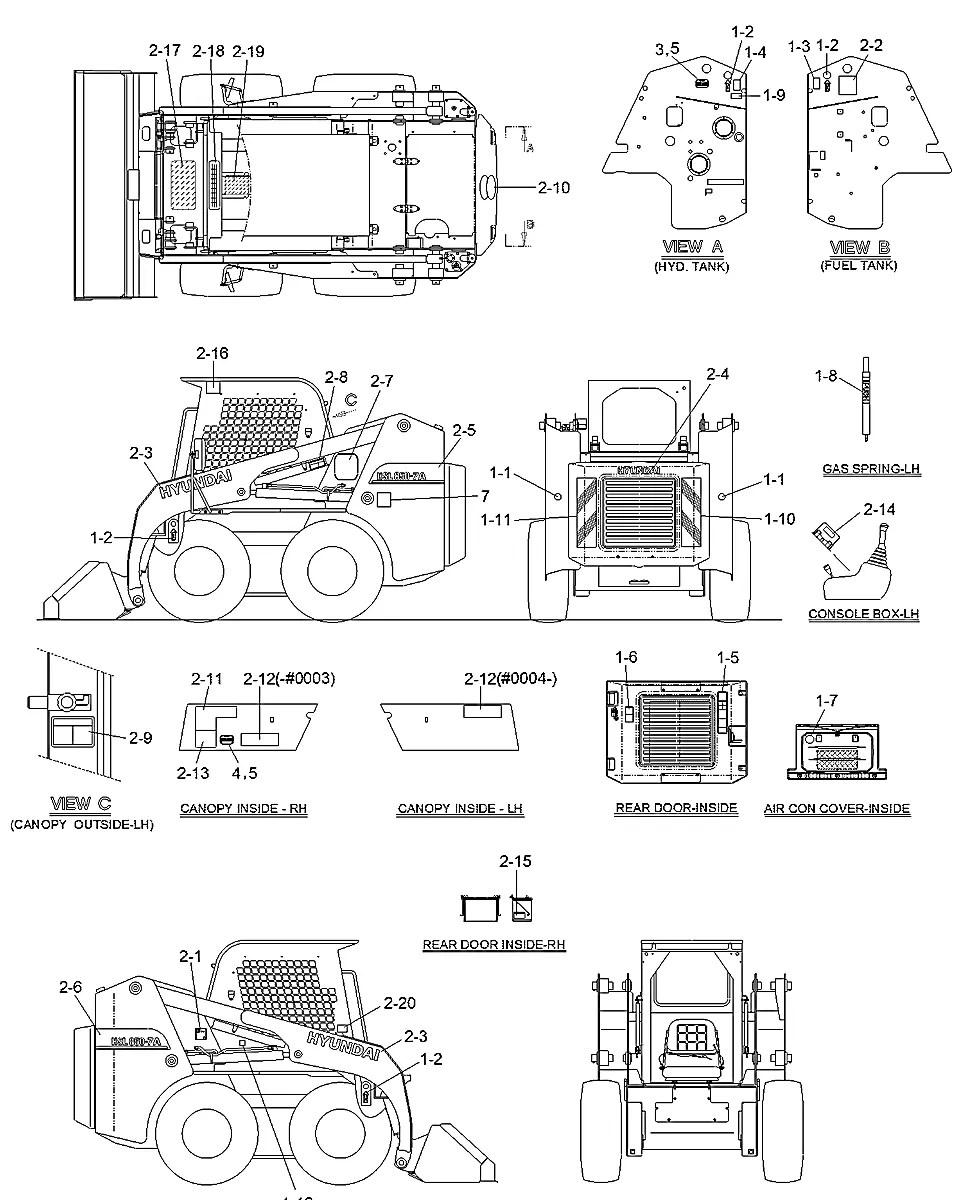 91S8-07090 Mini carregadeira Hyundai HSL850-7A