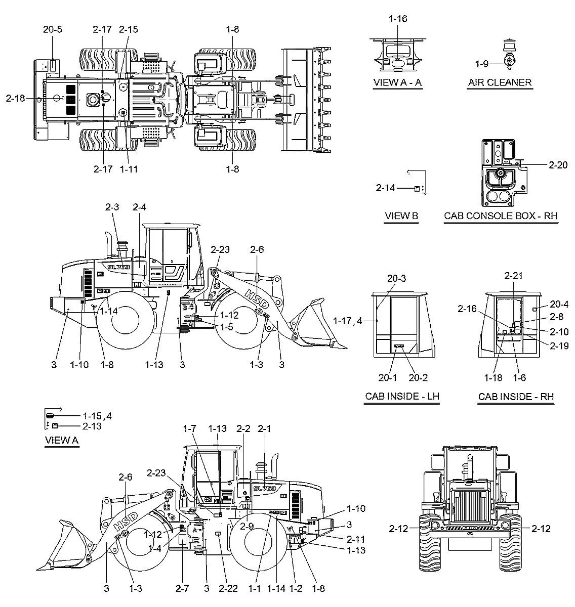 92Z1-01281 Pá-carregadeira Hyundai SL763G