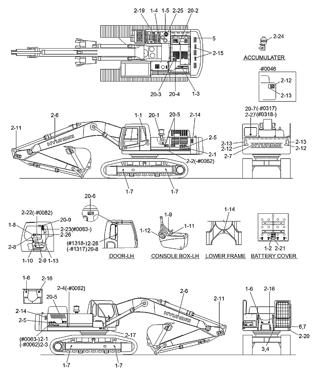 91N6-21130 Escavadeira de esteiras Hyundai R500LC-7A
