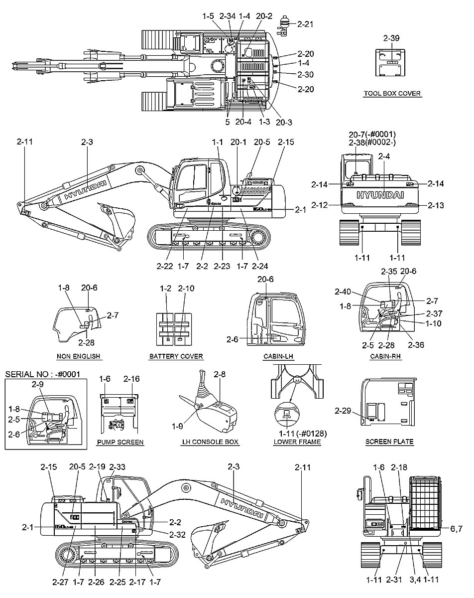 99Q5-03131 Escavadeira de esteiras Hyundai R160LC-9S