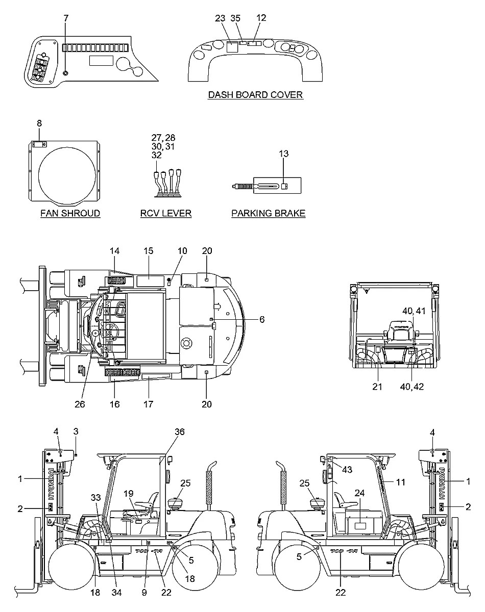 92AT-00820 Empilhadeira Hyundai 70D-7A