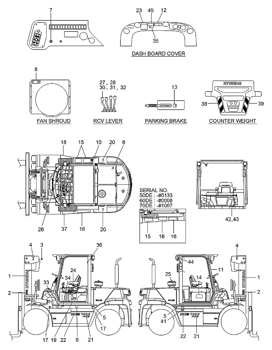 93FQ-40190 Empilhadeira Hyundai 60D-7E