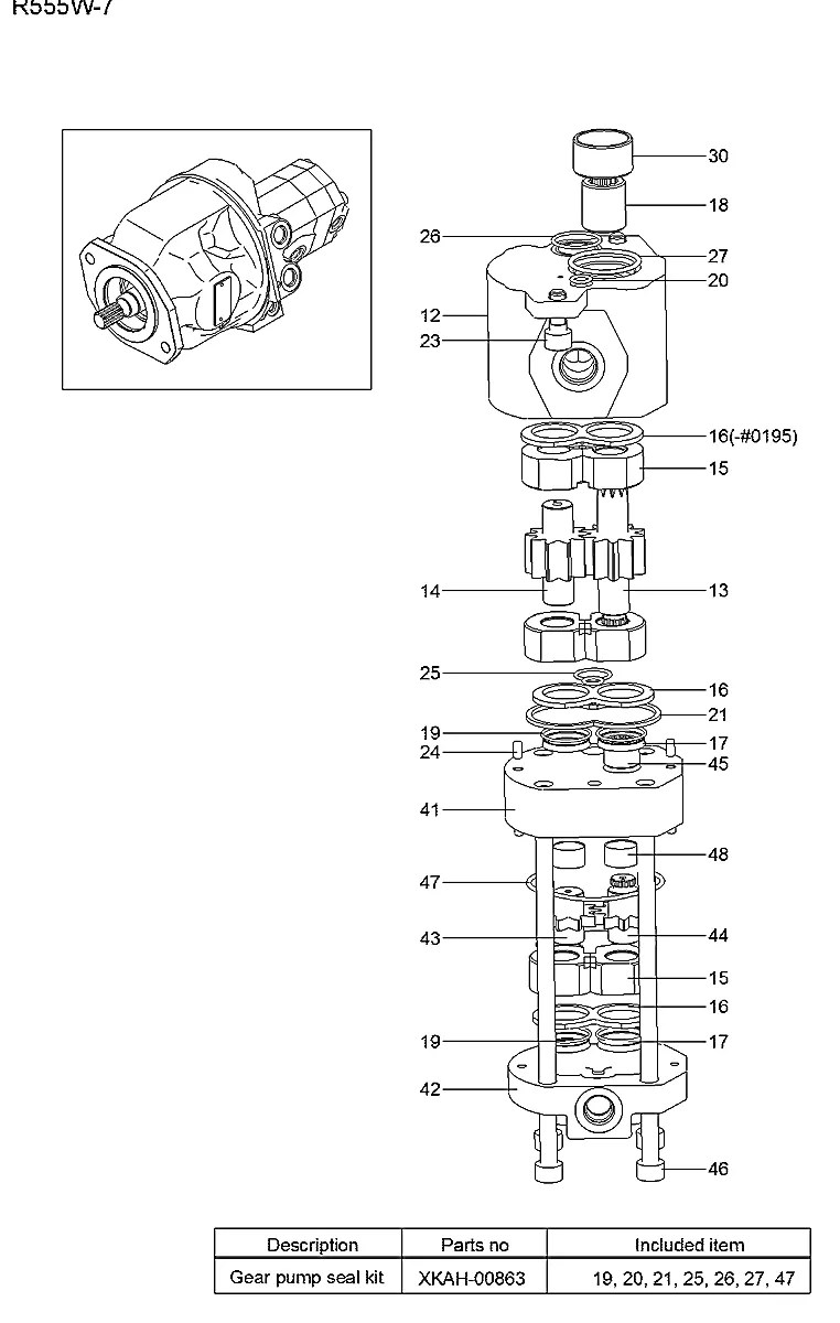 XKAH-00860 Escavadeira de rodas Hyundai R55W-7