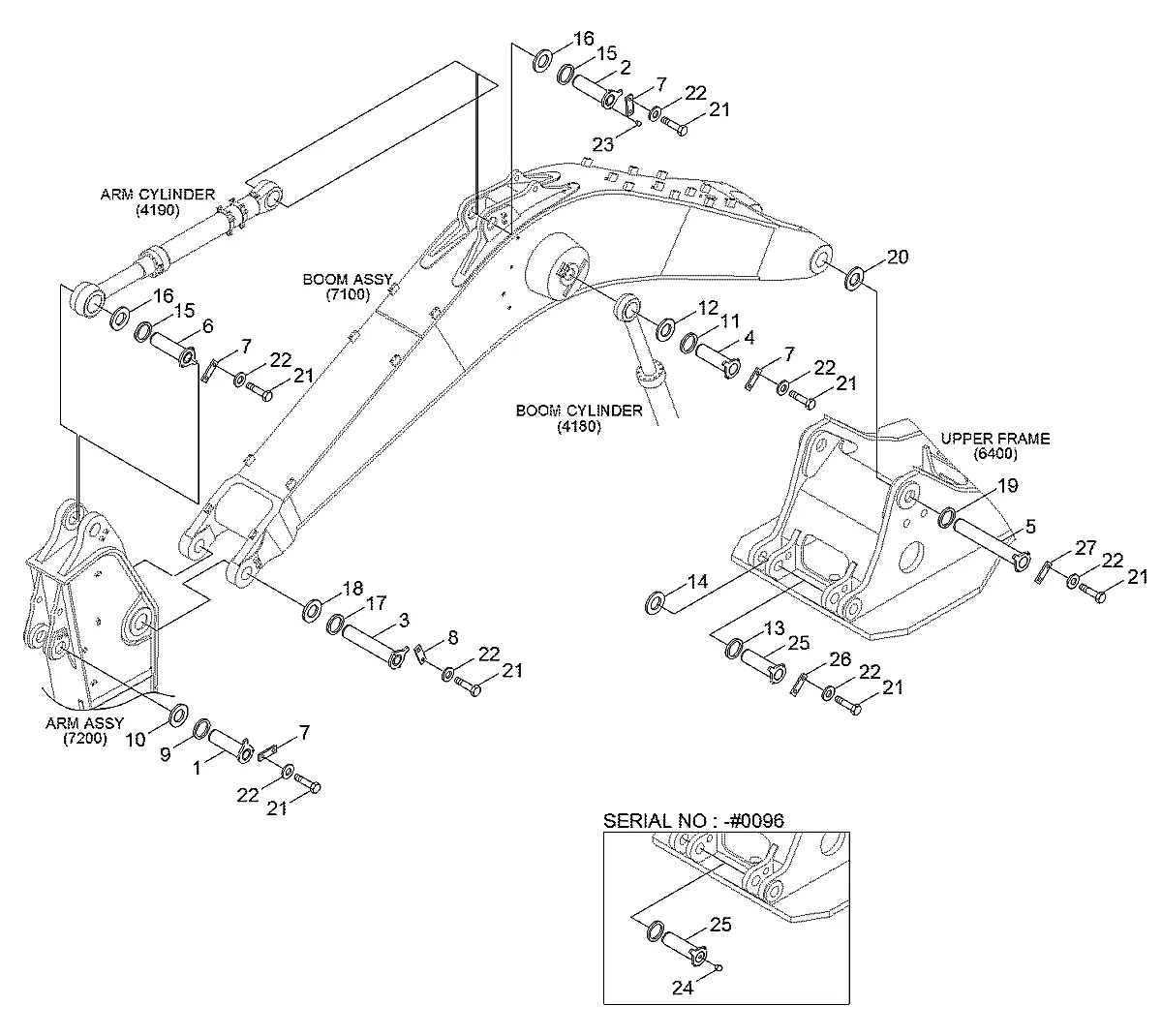 S391-145280A Escavadeira de esteiras Hyundai R800LC-7A
