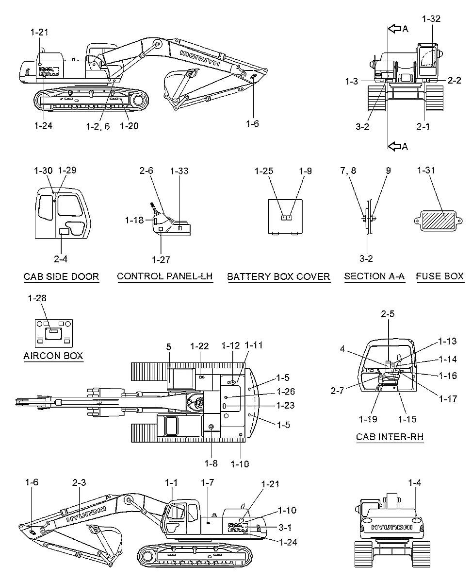 24E7-00240 Escavadeira de esteiras Hyundai R210LC-3
