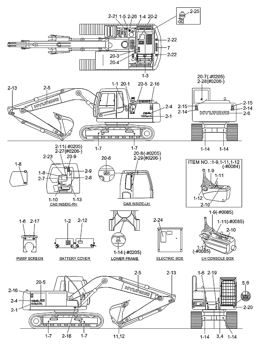 93N5-03100 Escavadeira de esteiras Hyundai R160LC-7A
