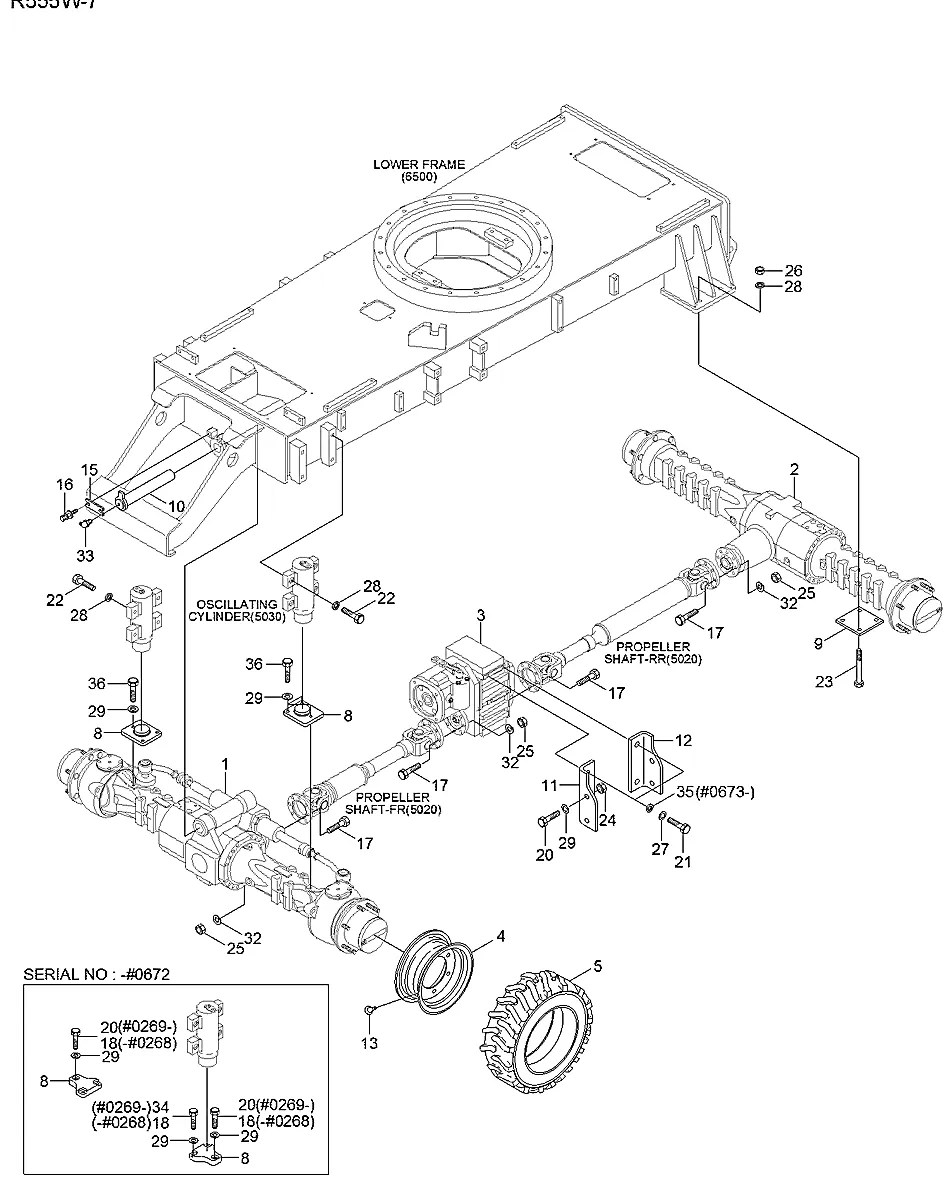 81M5-00030 Escavadeira de rodas Hyundai R55W-7