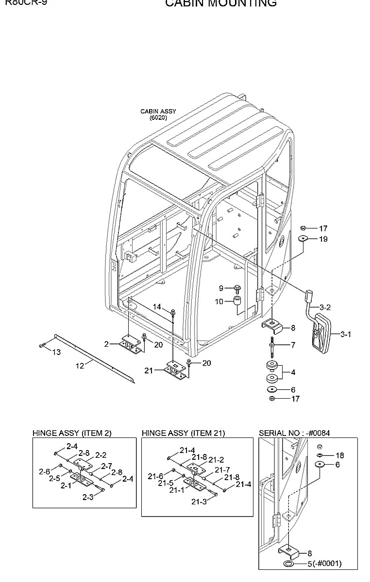 S002-06015B Escavadeira de esteiras Hyundai R80CR-9