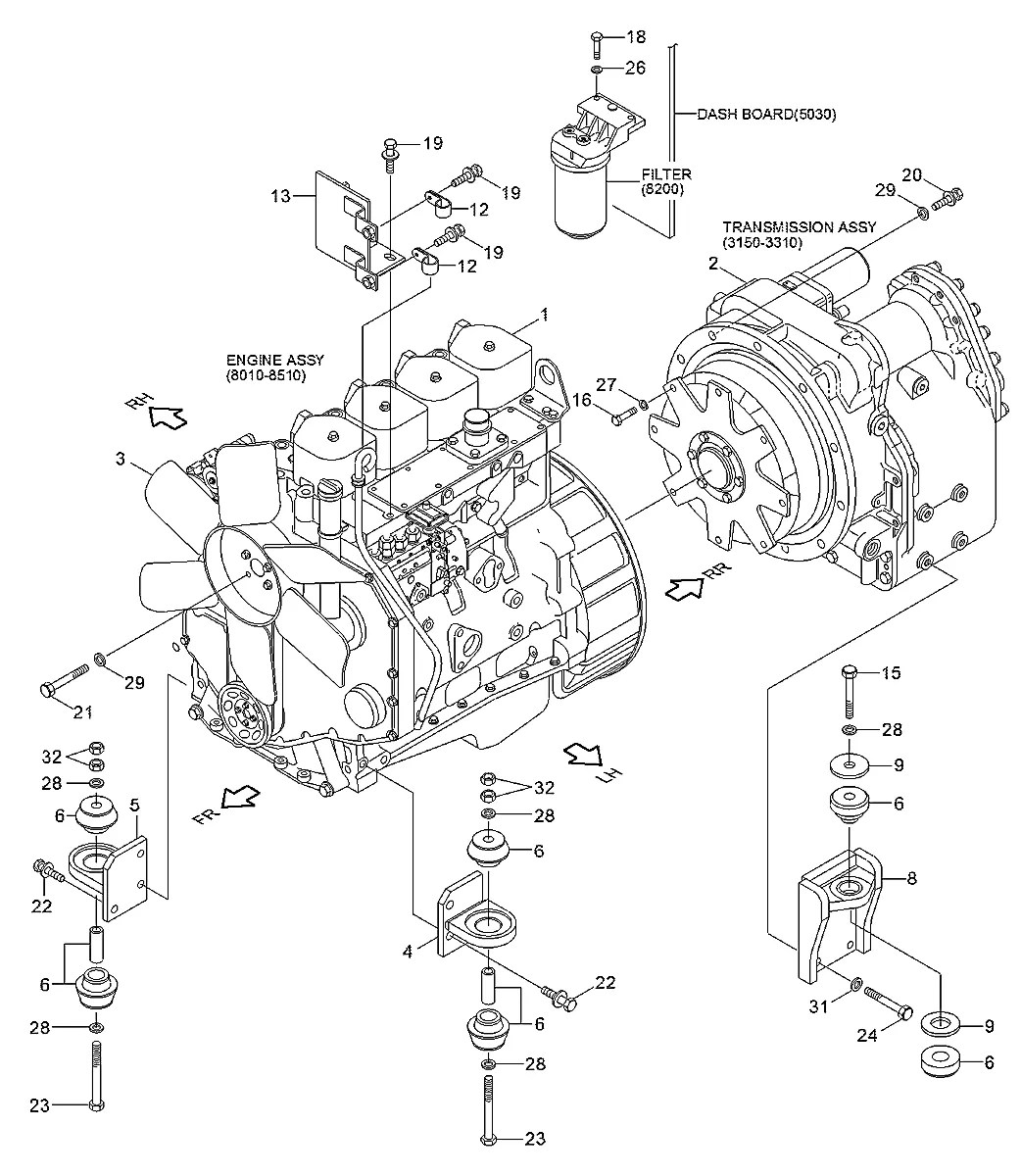 15D1-00020 Trator de esteira Hyundai H80-LGP