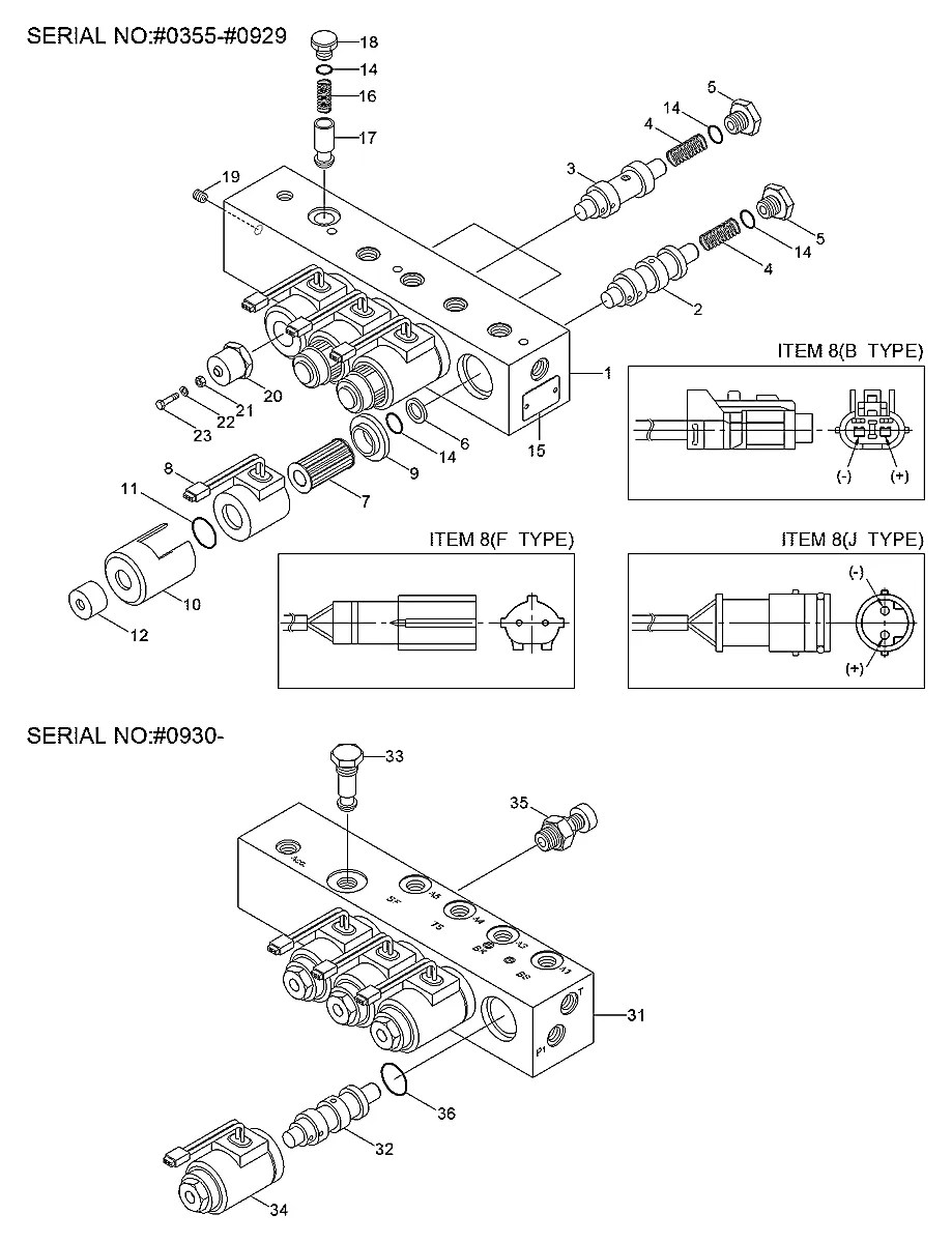 31M6-51071BLOCK Escavadeira de esteiras Hyundai R55-3