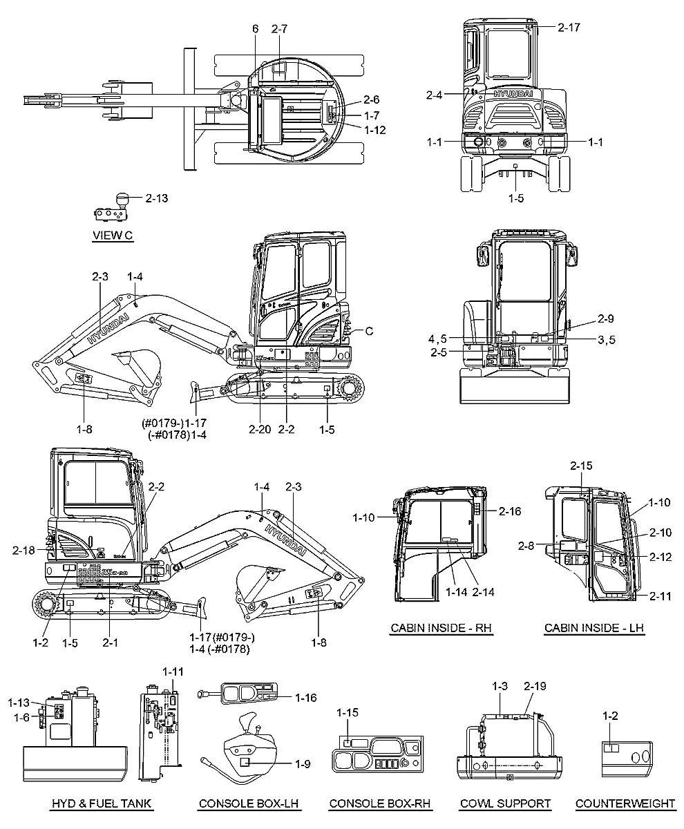 91N6-23020 Escavadeira de esteiras Hyundai R25Z-9A