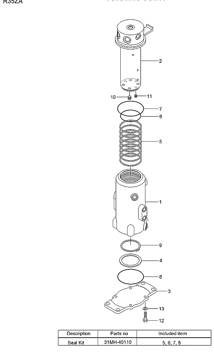 S601-055004 Escavadeira de esteiras Hyundai R35Z-9A