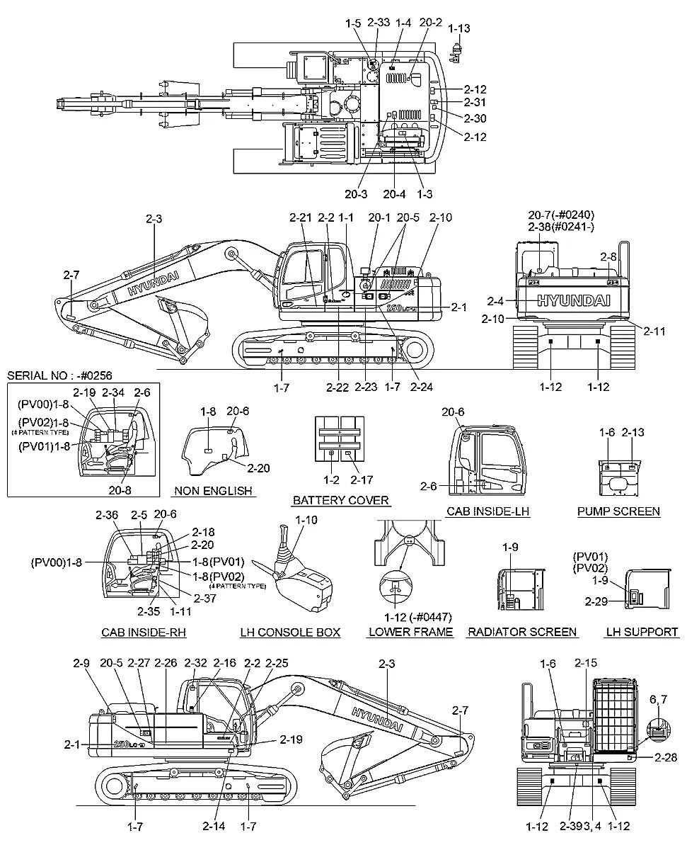 91Q7-10310 Escavadeira de esteiras Hyundai R250LC-9