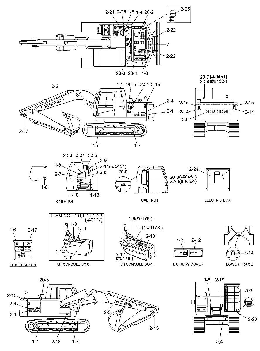93N4-03140 Escavadeira de esteiras Hyundai R140LC-7A