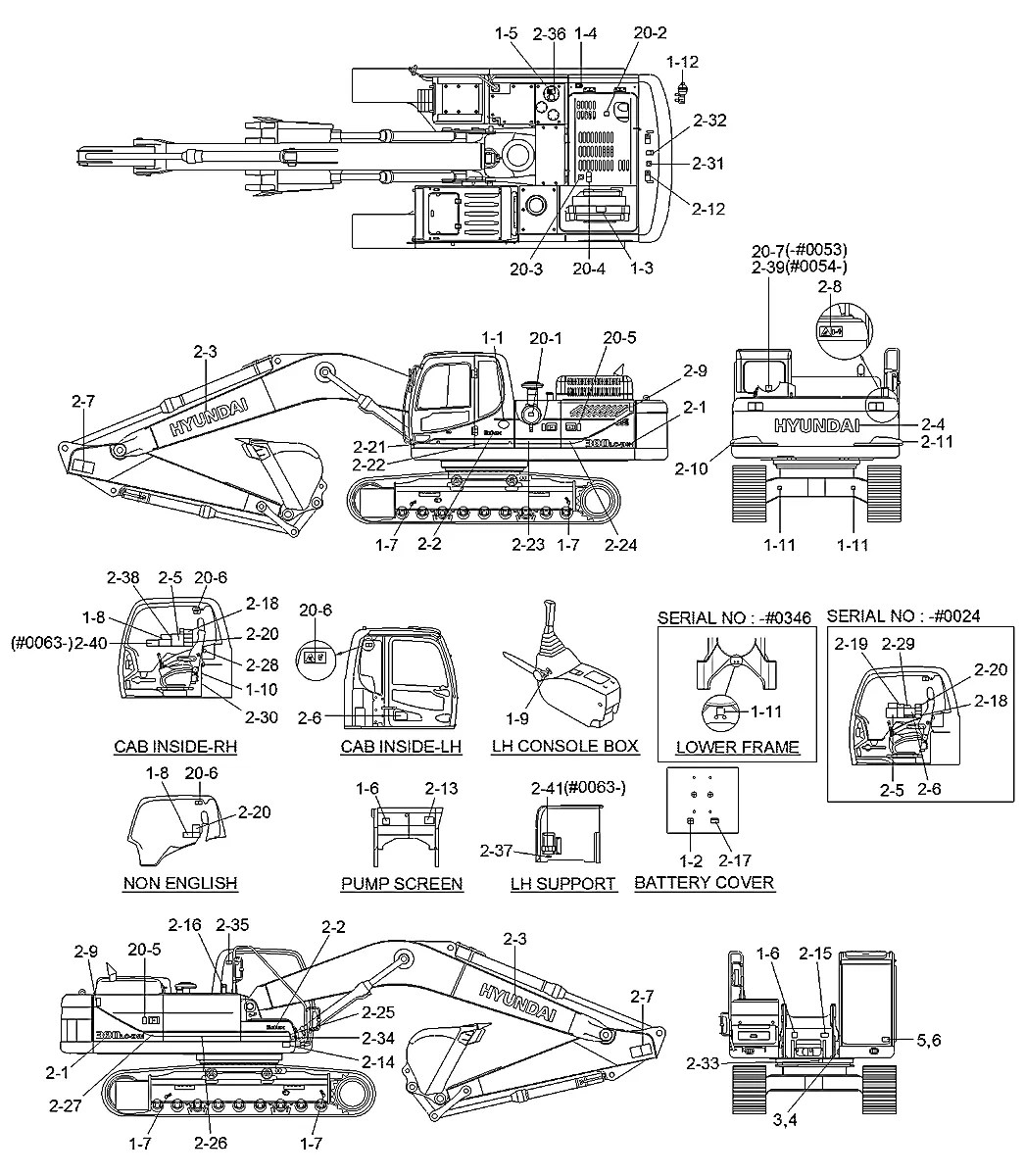 94QA-02100 Escavadeira de esteiras Hyundai R380LC-9SH