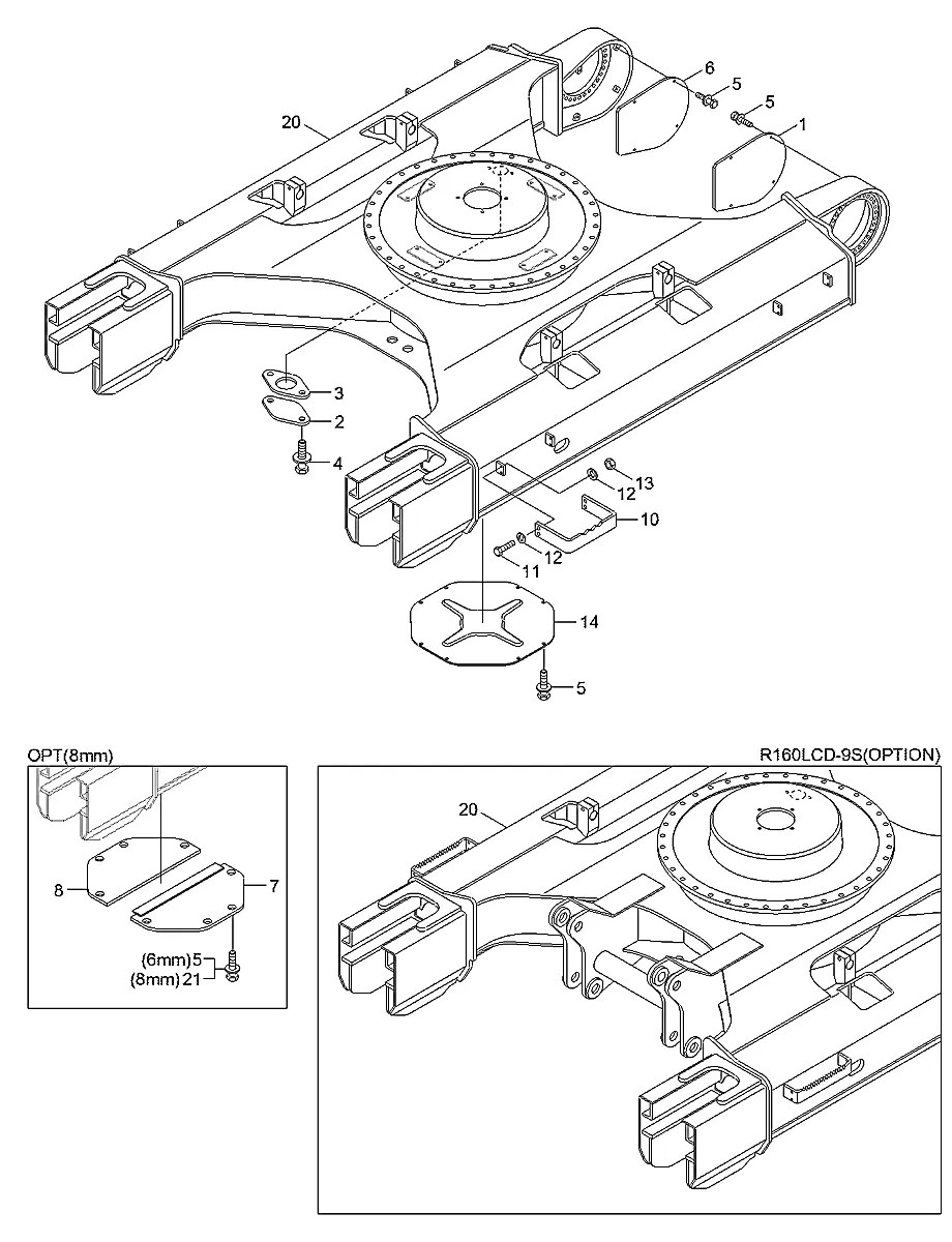 51Q5-04012 Escavadeira de esteiras Hyundai RB160LC-9S