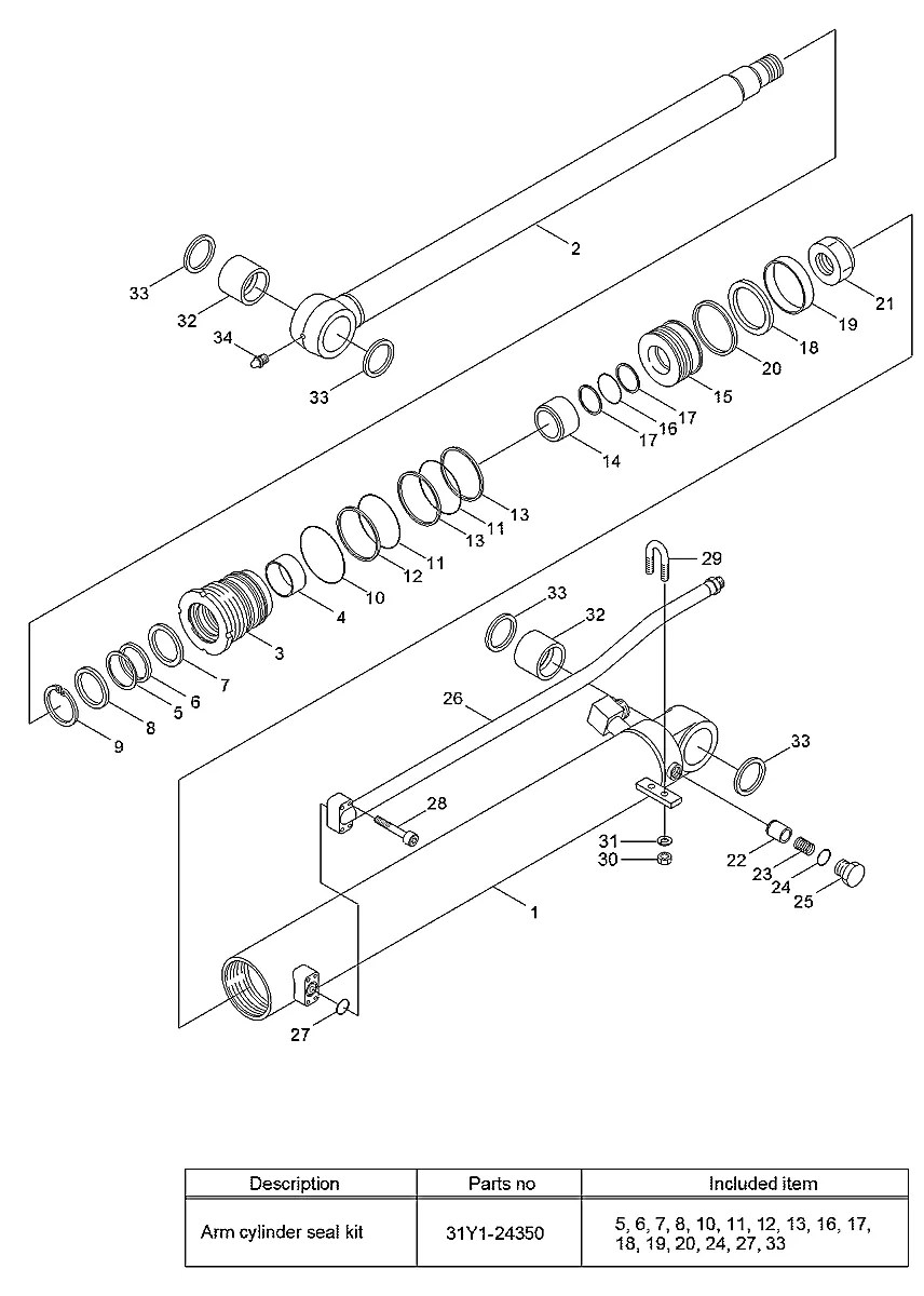 31M8-51120 Escavadeira de esteiras Hyundai R55-7