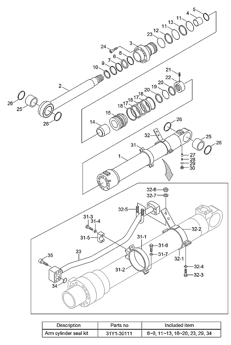S632-085004 Escavadeira de esteiras Hyundai R300LC-9A