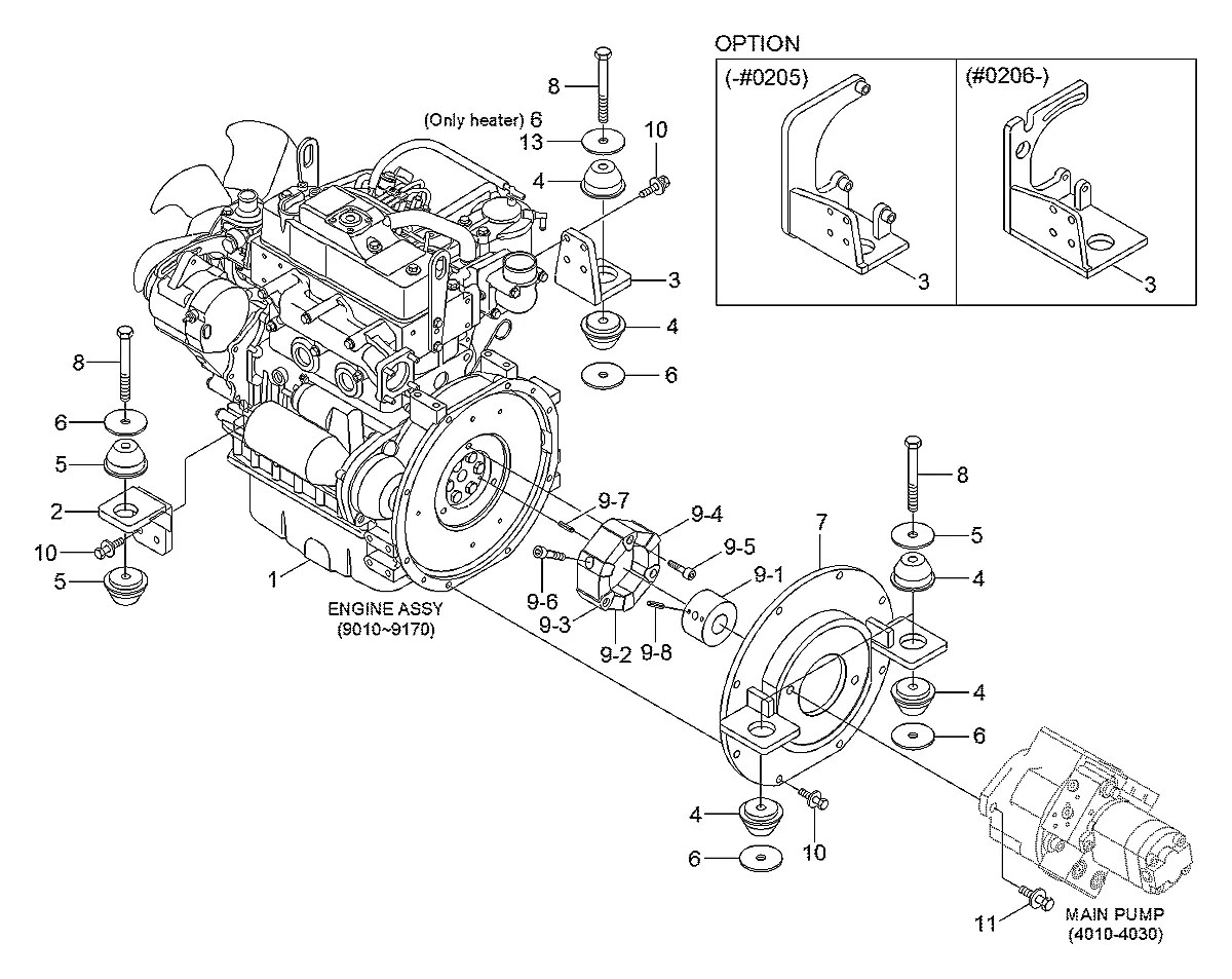 11MH-00200 Escavadeira de esteiras Hyundai R35Z-7