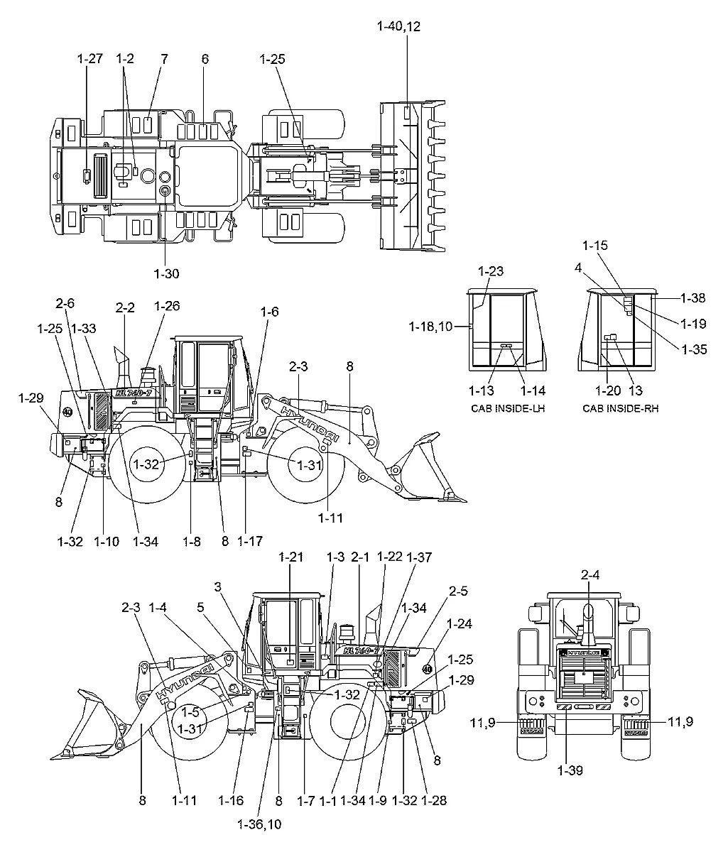 91LB-01250 Pá-carregadeira Hyundai HL760-7