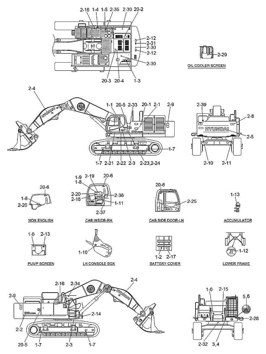 91N6-23150 Escavadeira de esteiras Hyundai R800LC-9 FS