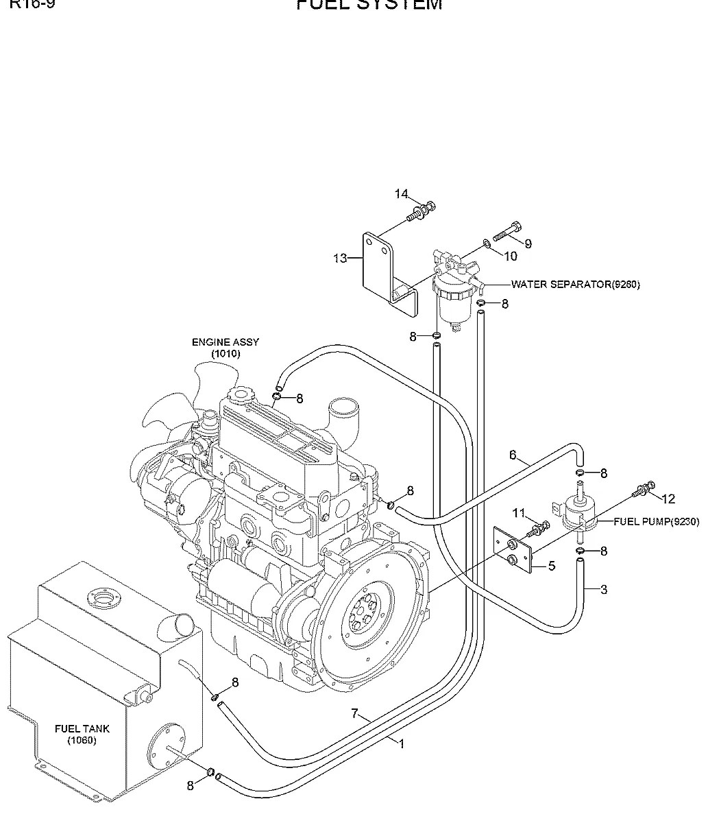 S038-102526 Escavadeira de esteiras Hyundai R16-9