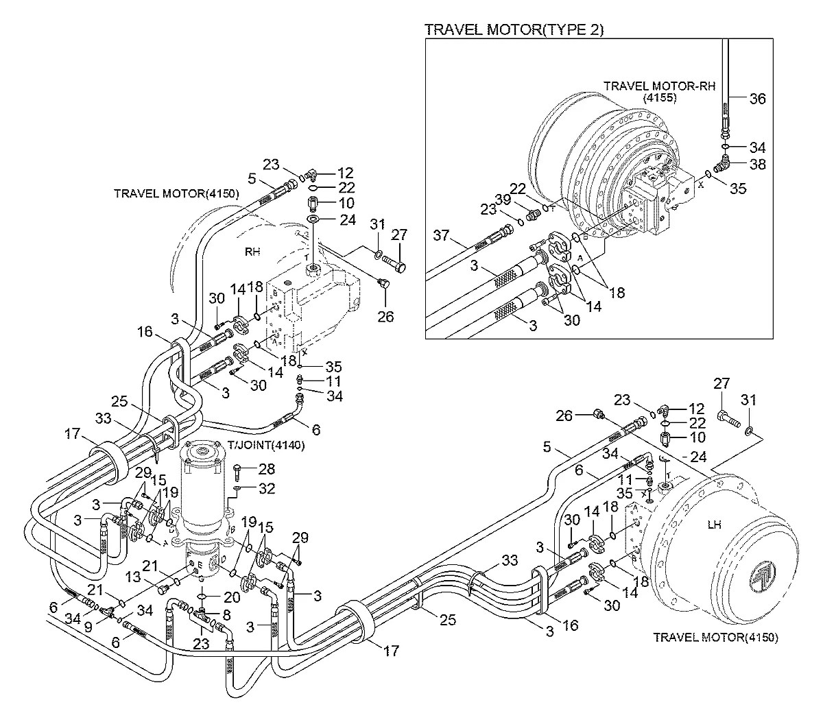 P930-122058 Escavadeira de esteiras Hyundai R450LC-7A