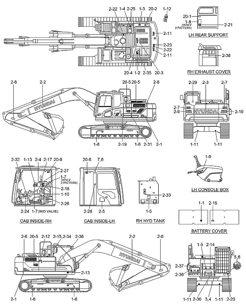91K7-04100 Escavadeira de esteiras Hyundai HX260 L