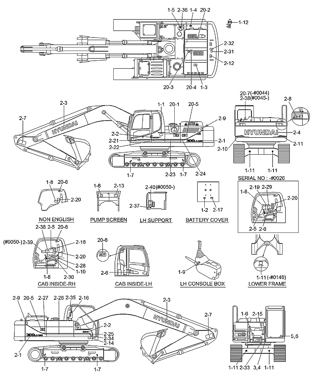 98Q8-40010 Escavadeira de esteiras Hyundai R300LC-9SH