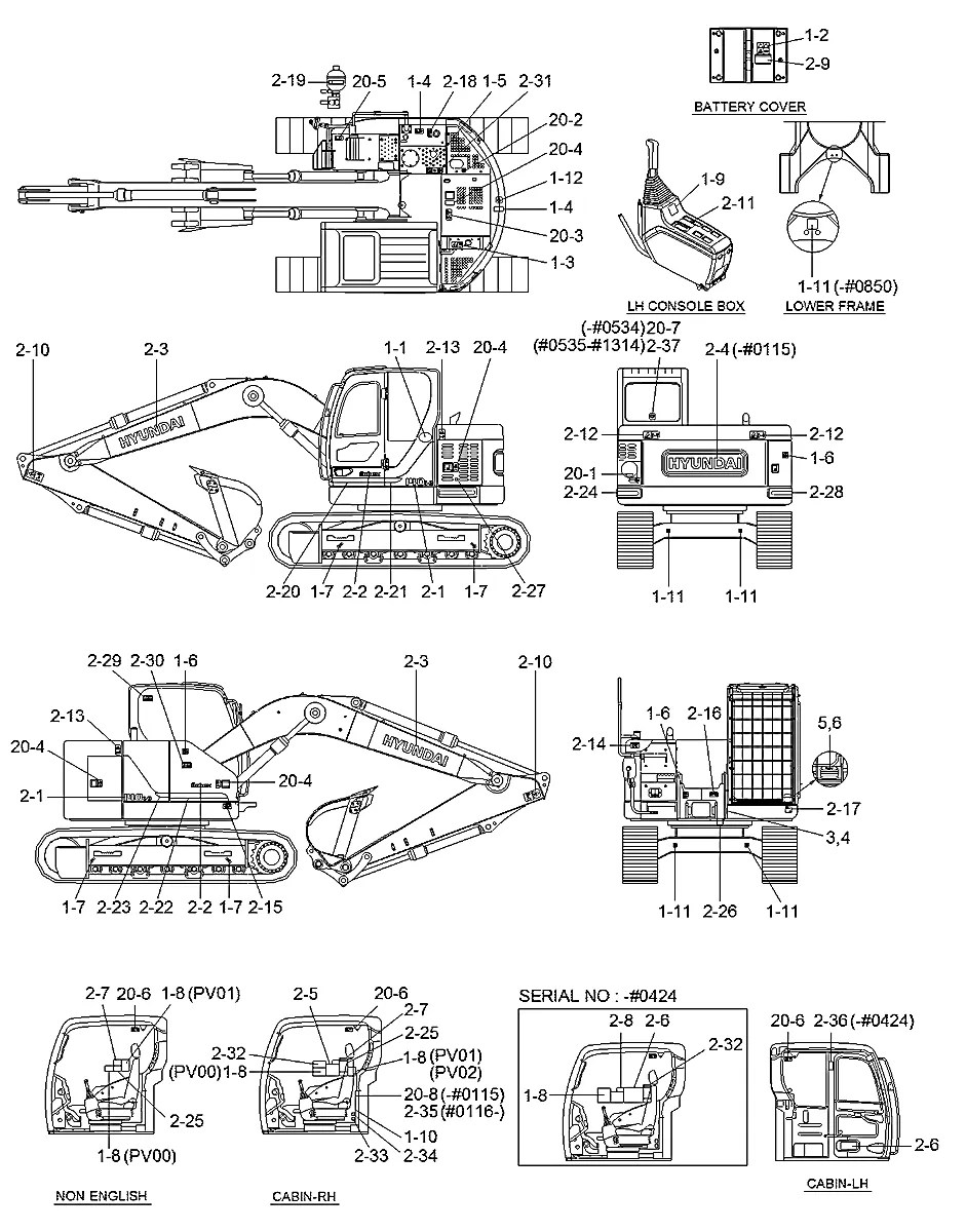 91Q4-10405 Escavadeira de esteiras Hyundai R145CR-9