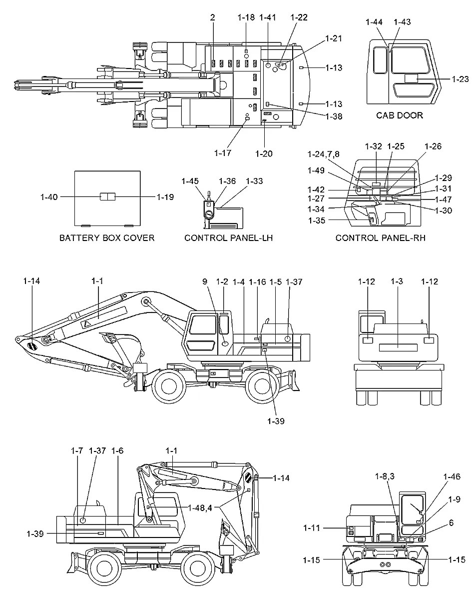 91E4-03124 Escavadeira de rodas Hyundai R200W-R200W-2