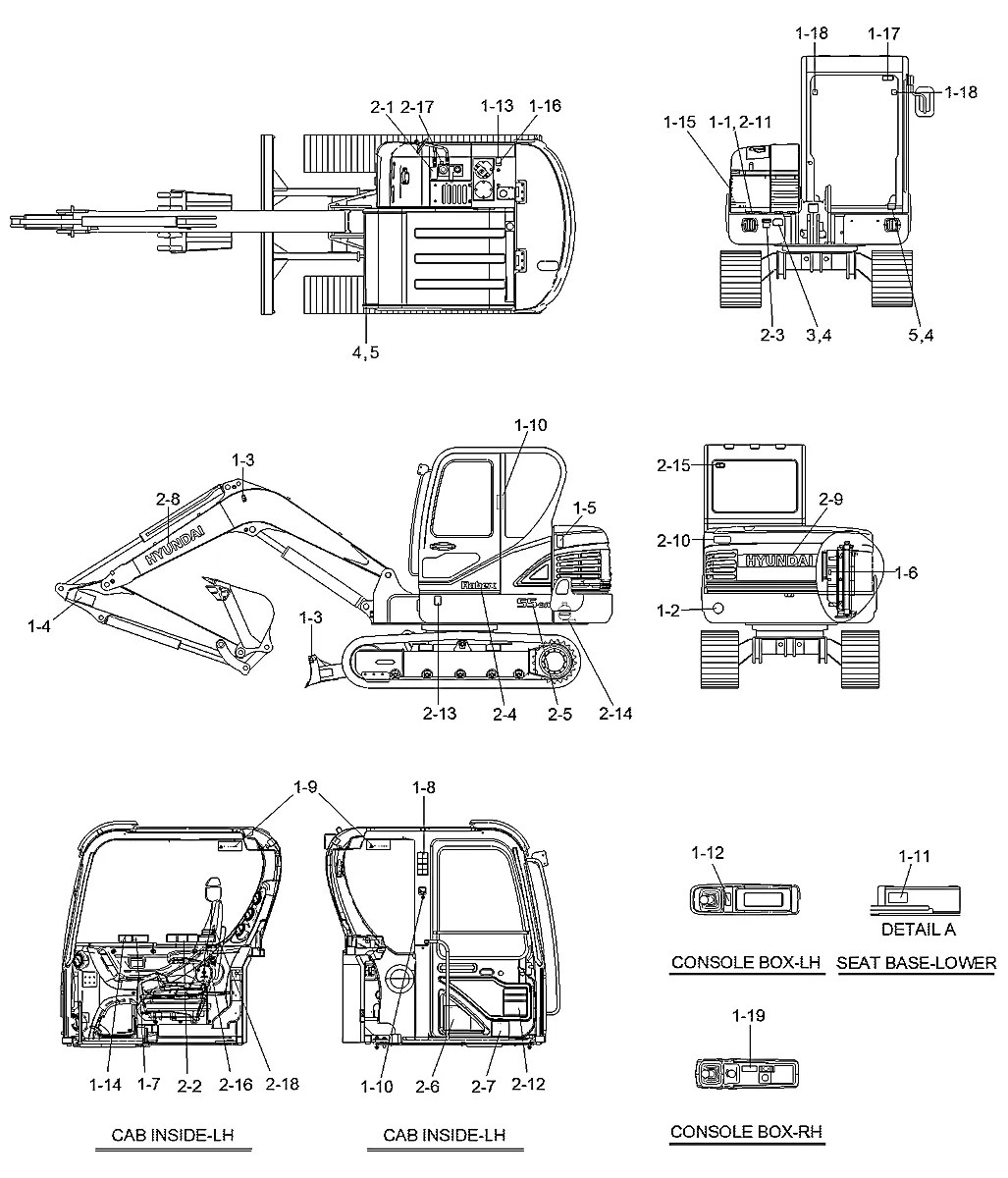 97M9-00300 Escavadeira de esteiras Hyundai R55-9A